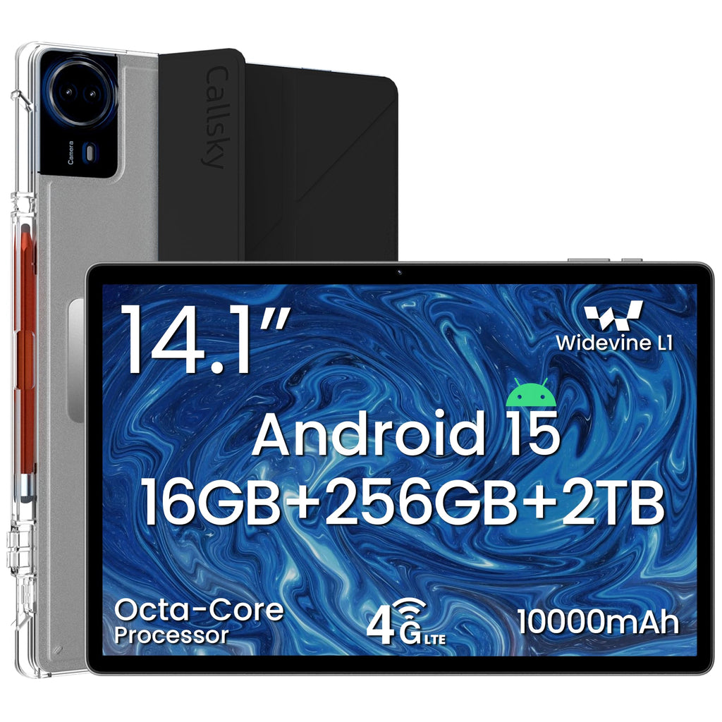 14 Inch Android 15 Tablet, 16GB RAM+256GB ROM, 1920x1200 FHD IPS Display U349