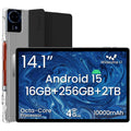 14 Inch Android 15 Tablet, 16GB RAM+256GB ROM, 1920x1200 FHD IPS Display U349