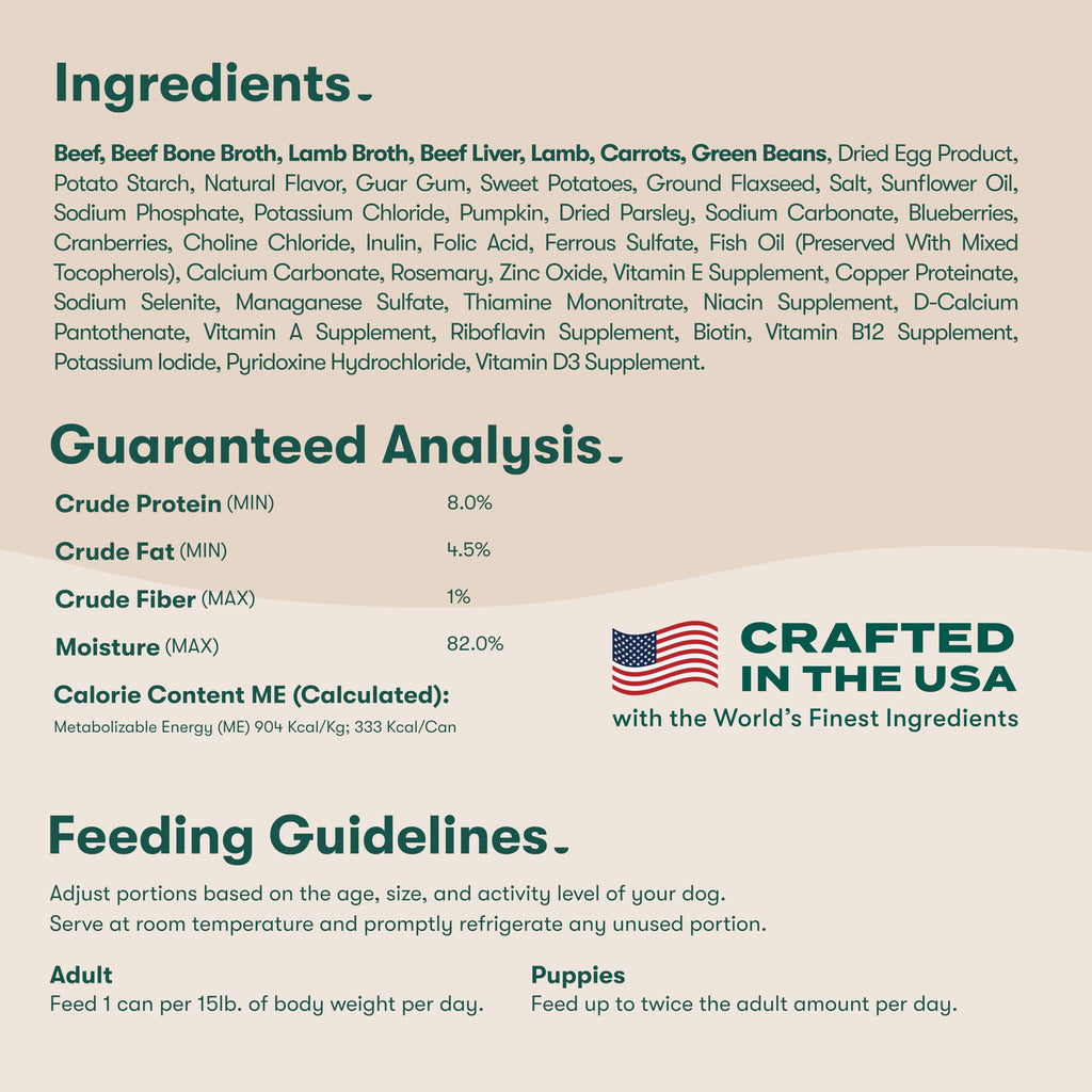 Grain Free Beef & Vegetables Wet Dog Food 12 Pack Z26299