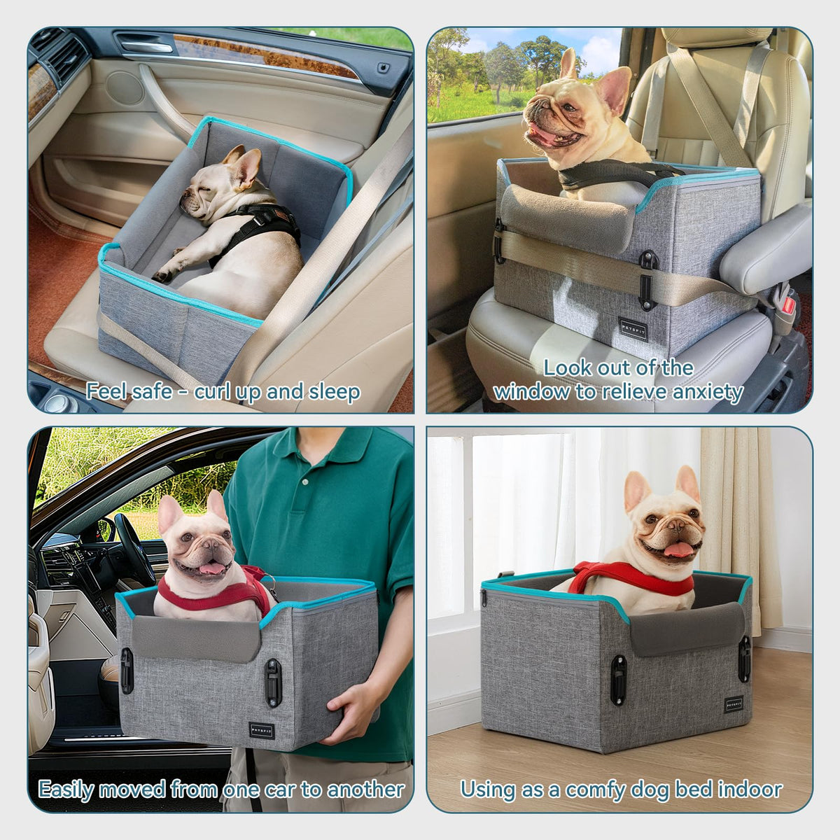 Foldable Dog Booster Car Seat with Safety Tether X22848