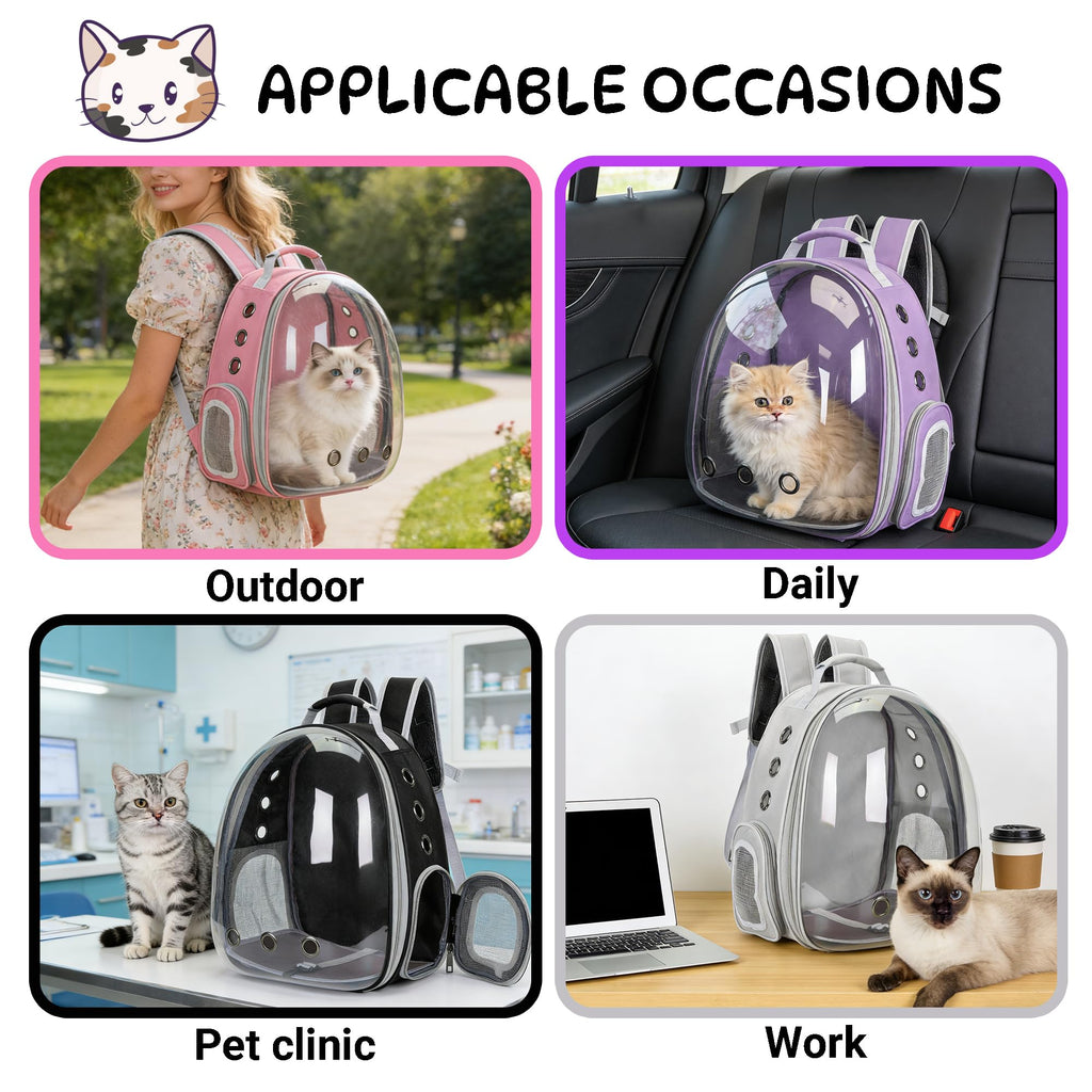 Cat Backpack Carrier Bubble Carrying Bag Pink X6121