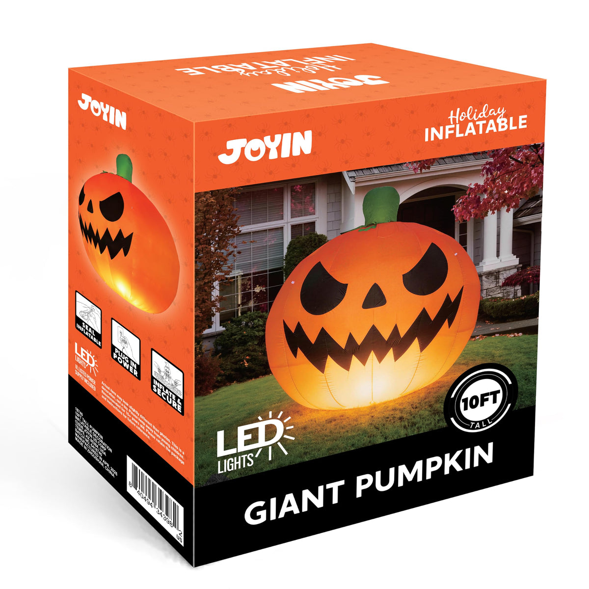 10FT Tall Inflatable Pumpkin with Built-in LED Lights D243