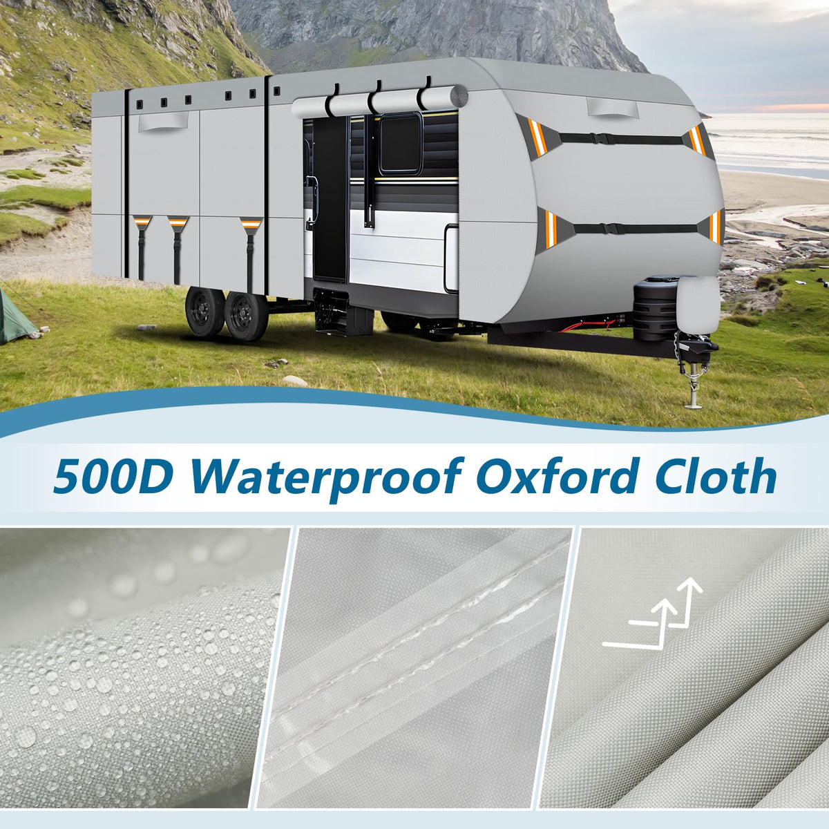 22-24 ft 500D Oxford Waterproof Travel Trailer Cover E917