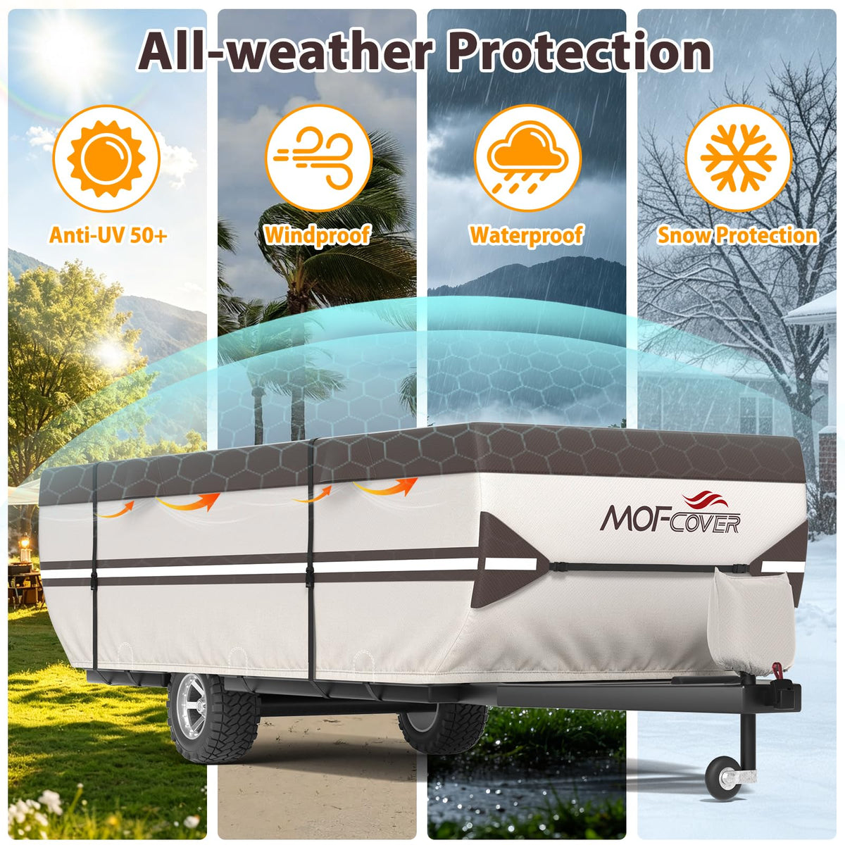 9 Layers Waterproof 14-16ft Pop Up Camper Cover W34321