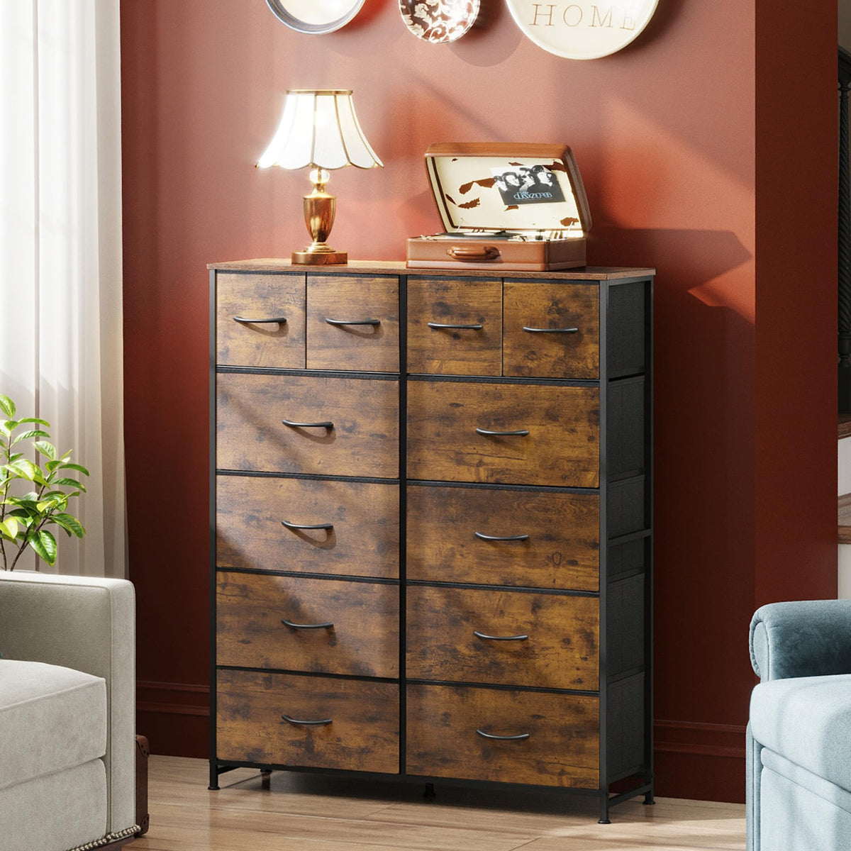 12 Drawer Fabric Dresser Storage Chest G93217