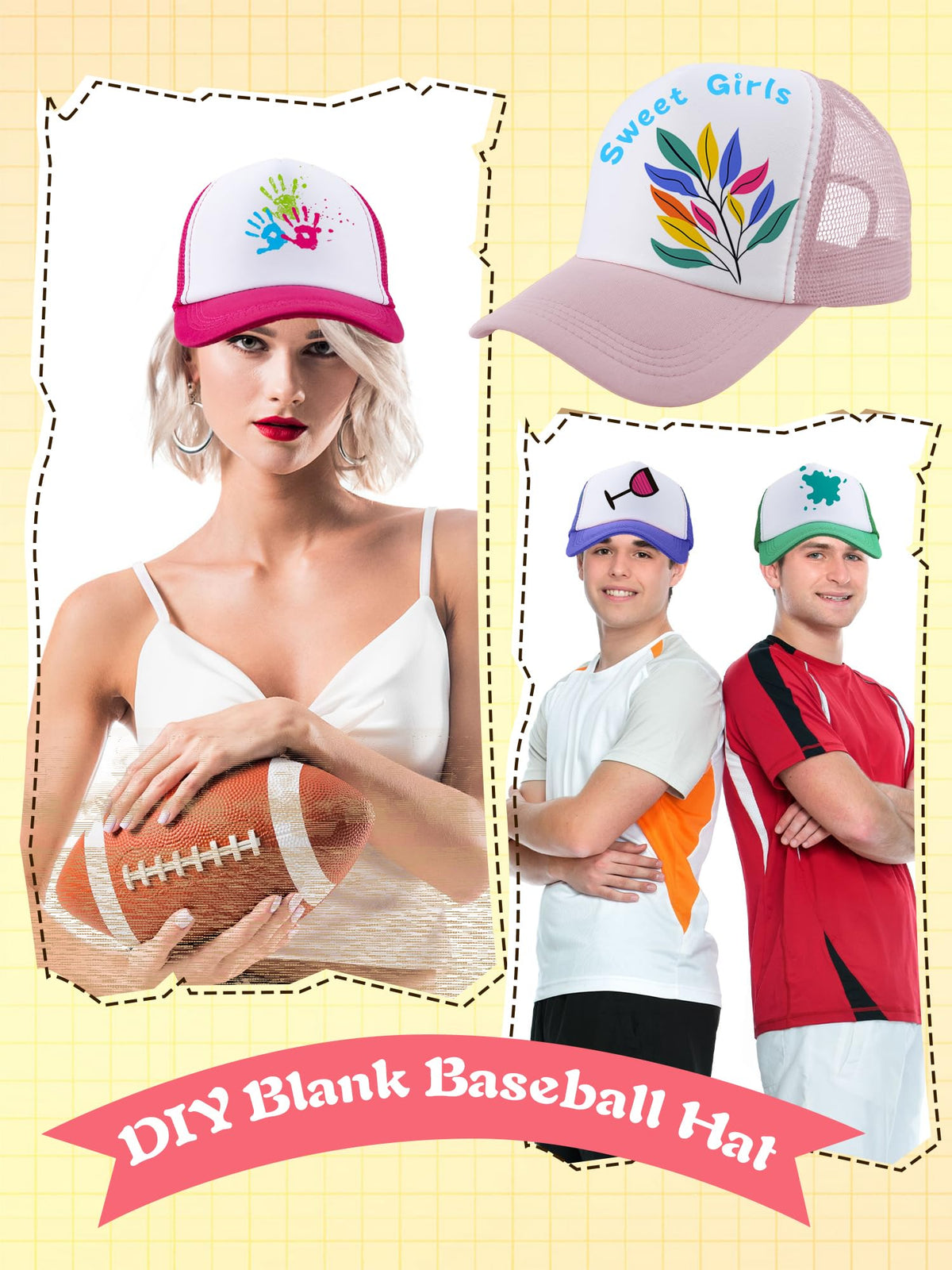 30 Pack Sublimation Trucker Caps Mesh Baseball Hat F7023