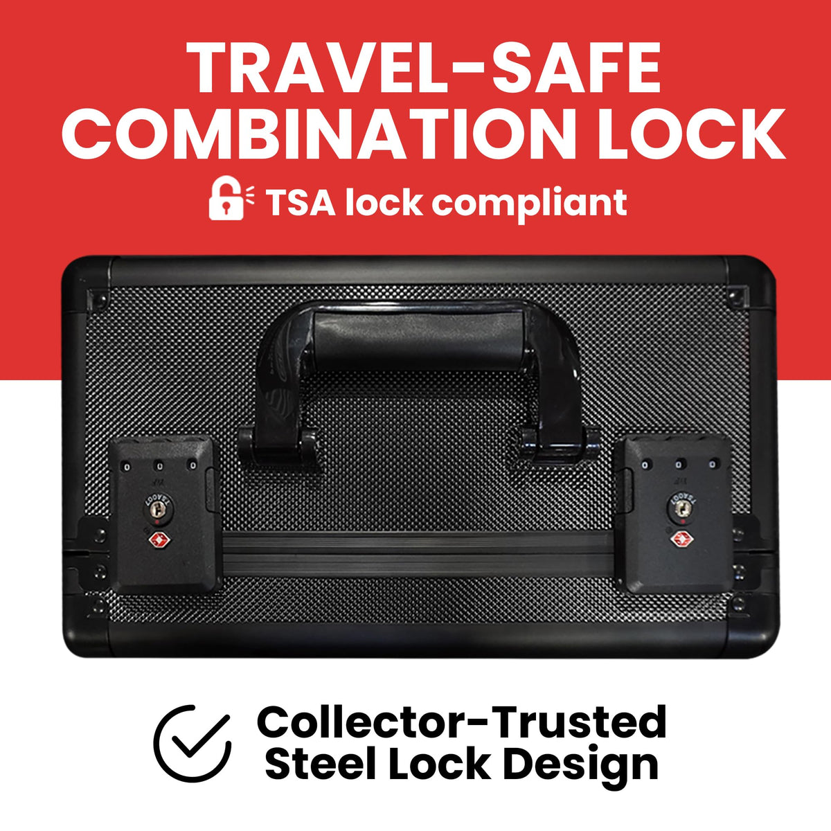 Black 3 Row Graded Card Storage Box with TSA Lock S698949