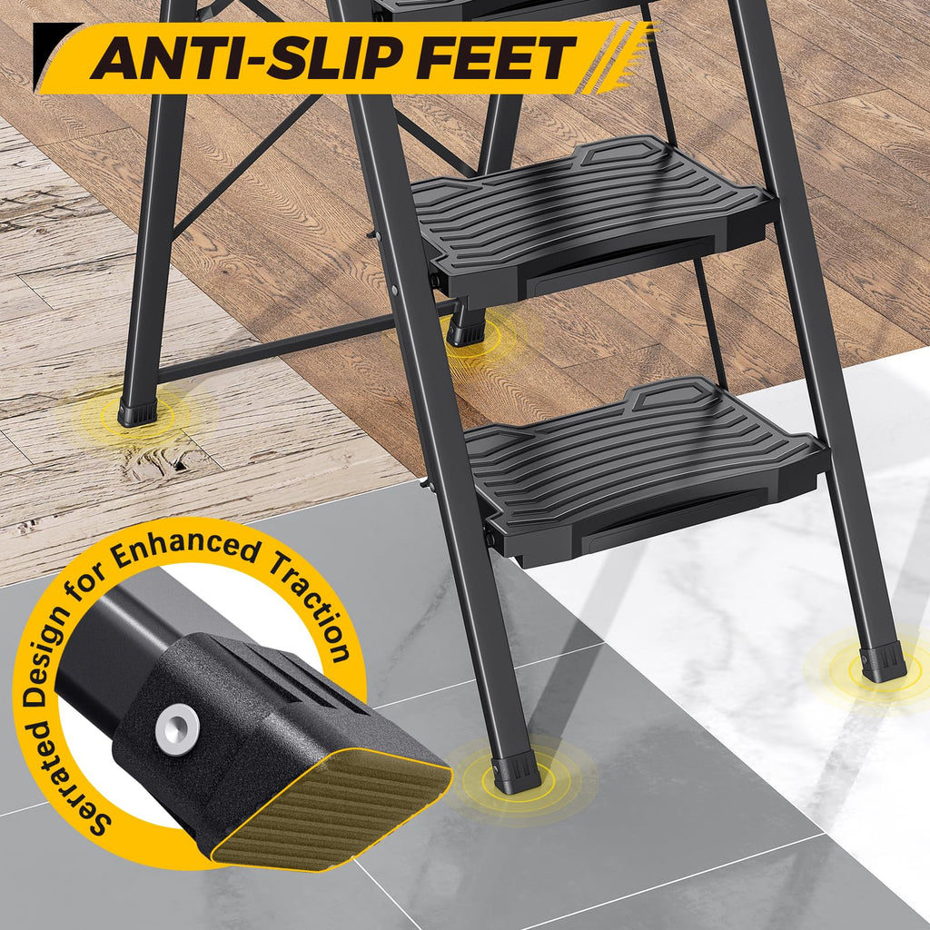 2 Folding Steel Step Ladder with Handrail G942060