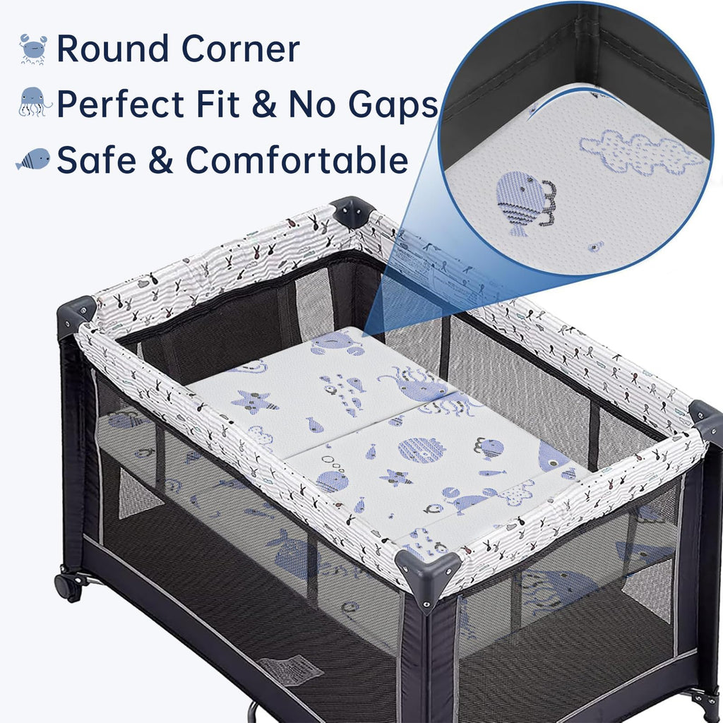 Dual Sided Soft & Firm Memory Foam Trifold Pack and Play Mattress N692