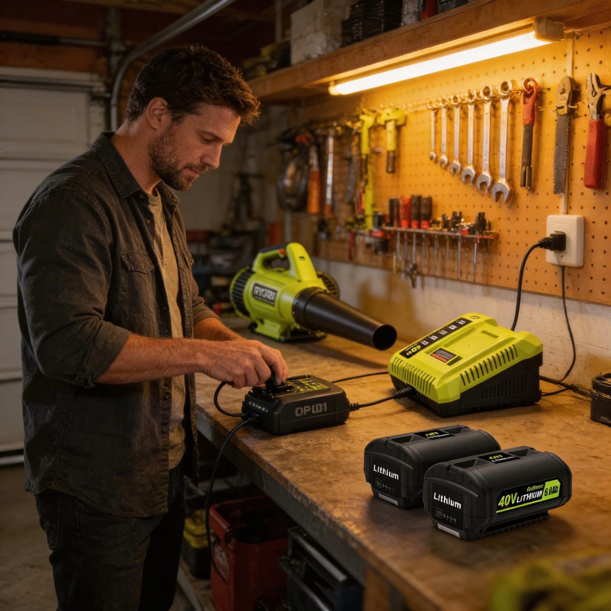 2-Pack 40V Lithium-Ion Battery and Charger Starter Kit Z921