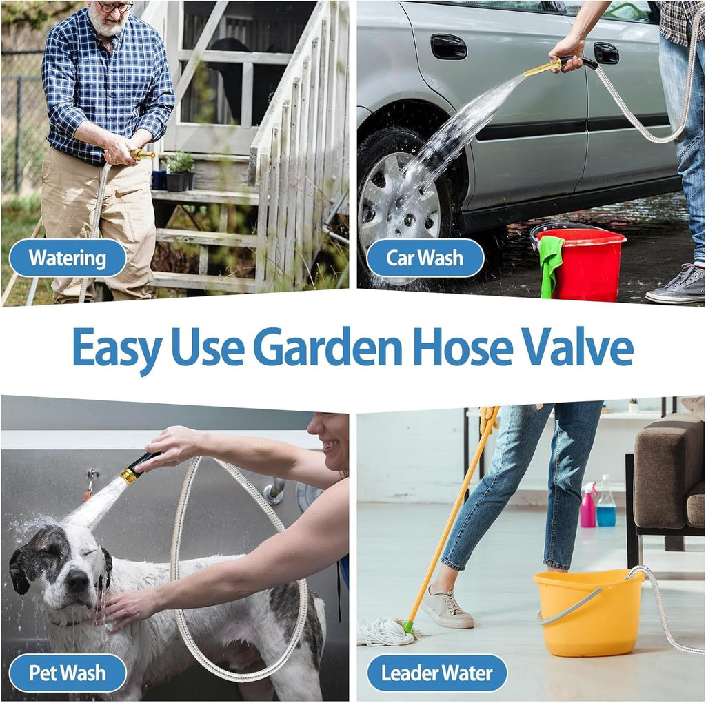100ft 304 Stainless Steel Metal Garden Hose with Rubber Grip D4865