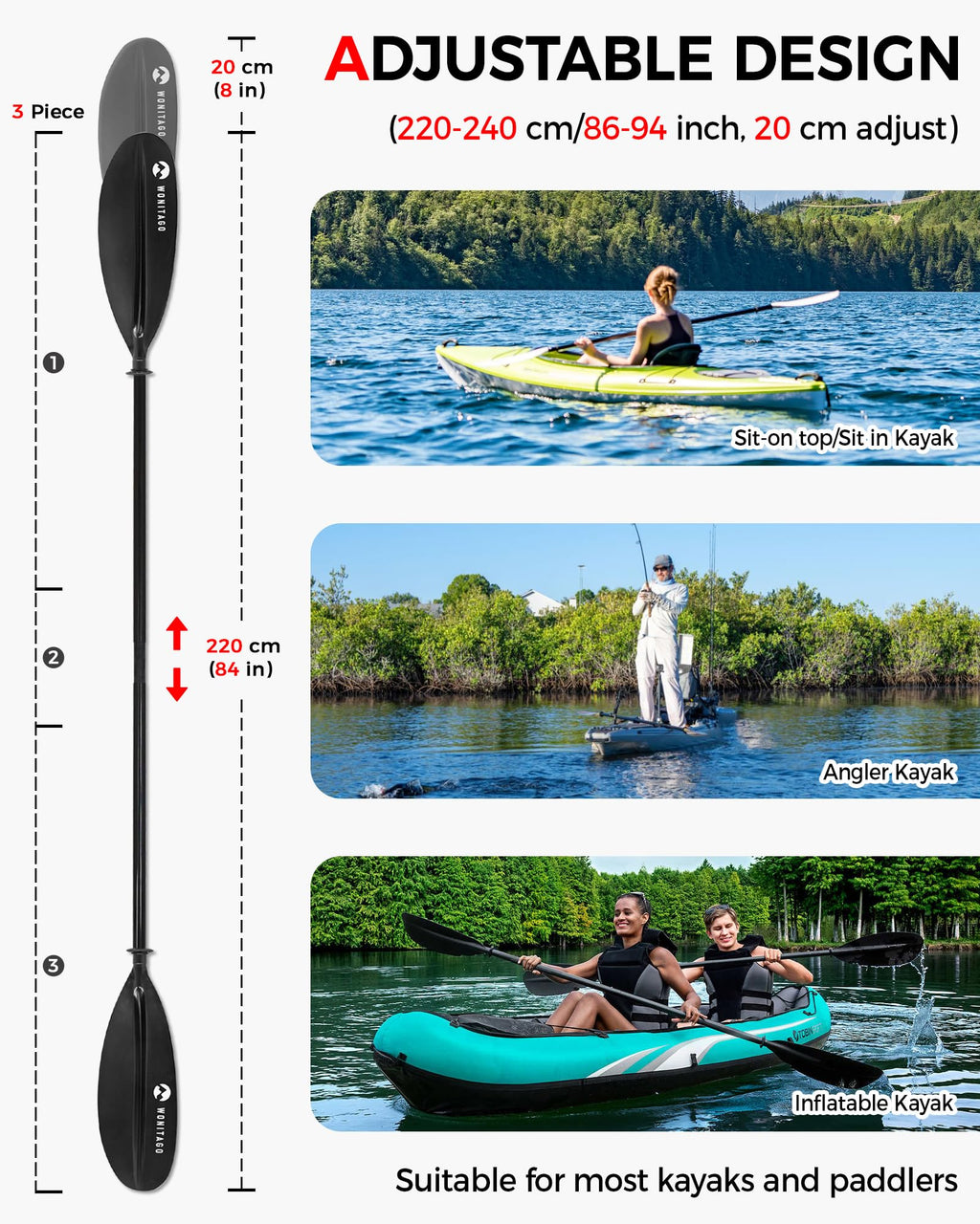 Adjustable Lightweight Kayak Paddle S18787