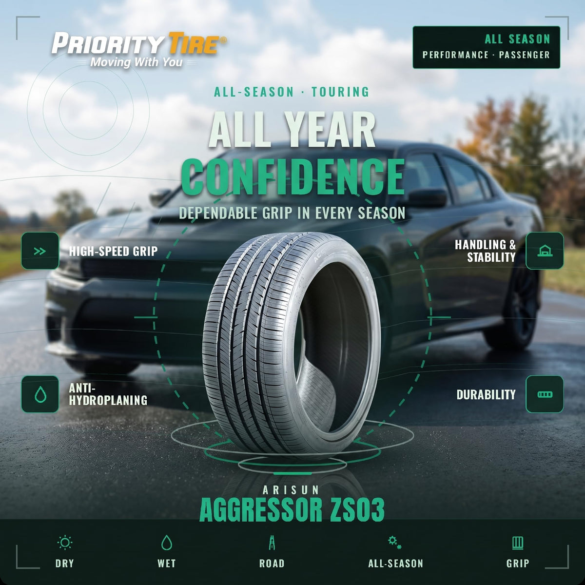 235/40ZR18 95W XL All Season Passenger Tire F467160