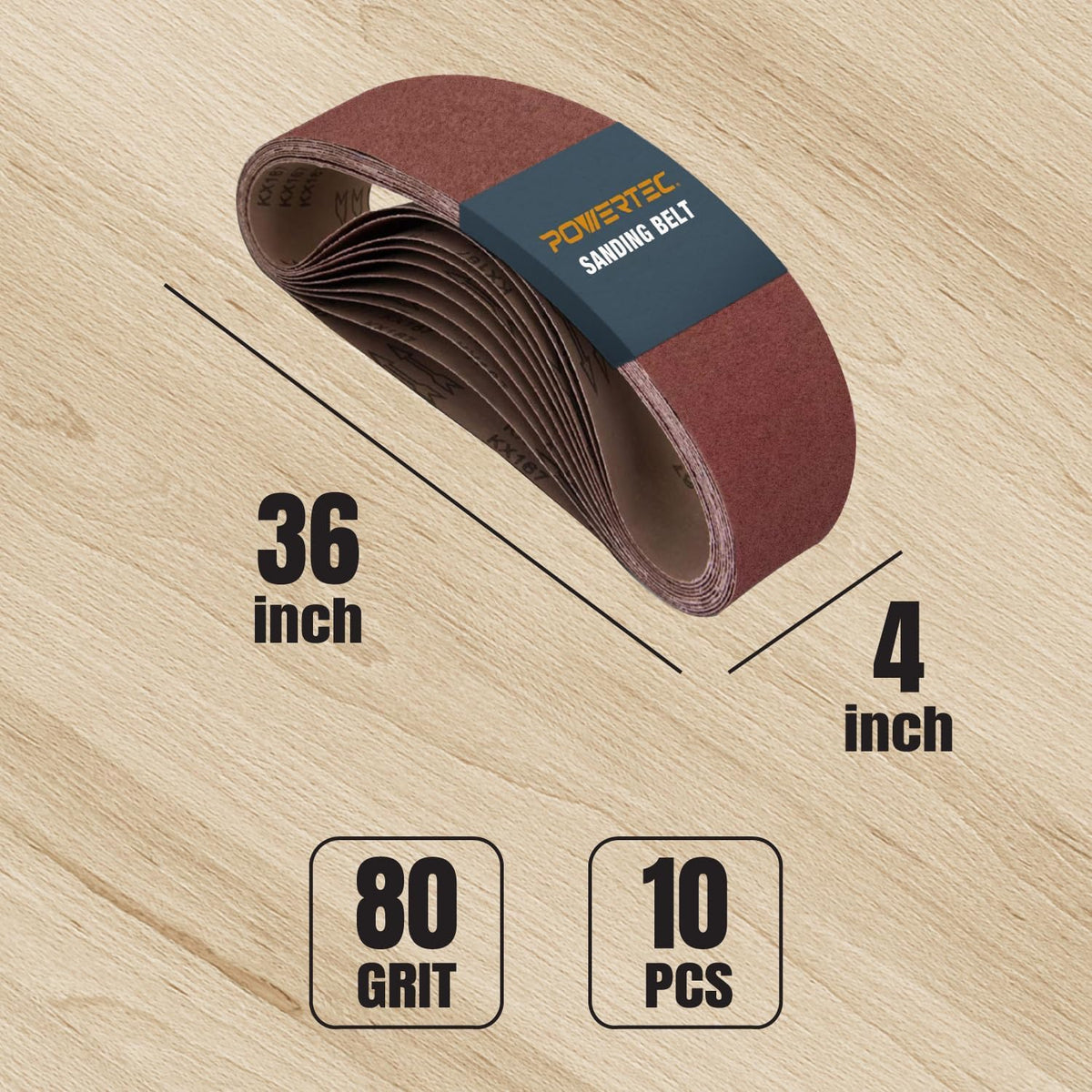 4 x 36 Inch Aluminum Oxide Sanding Belts Q6429