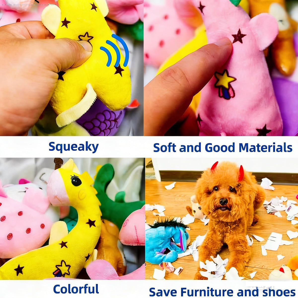 30 Pack Plush Squeaky Dog Toys V39162