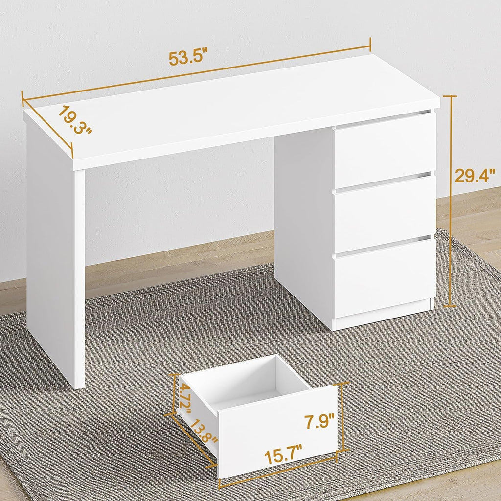 White Desk with Drawers C6580