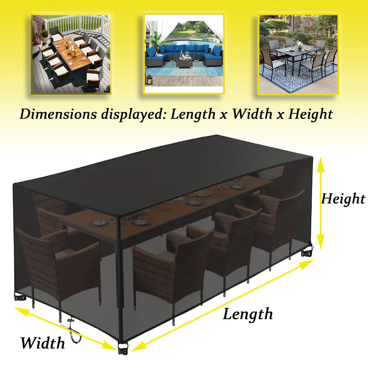 Waterproof 420D Oxford Patio Furniture Cover V21654