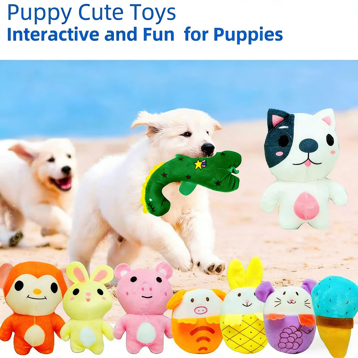 30 Pack Plush Squeaky Dog Toys V39162