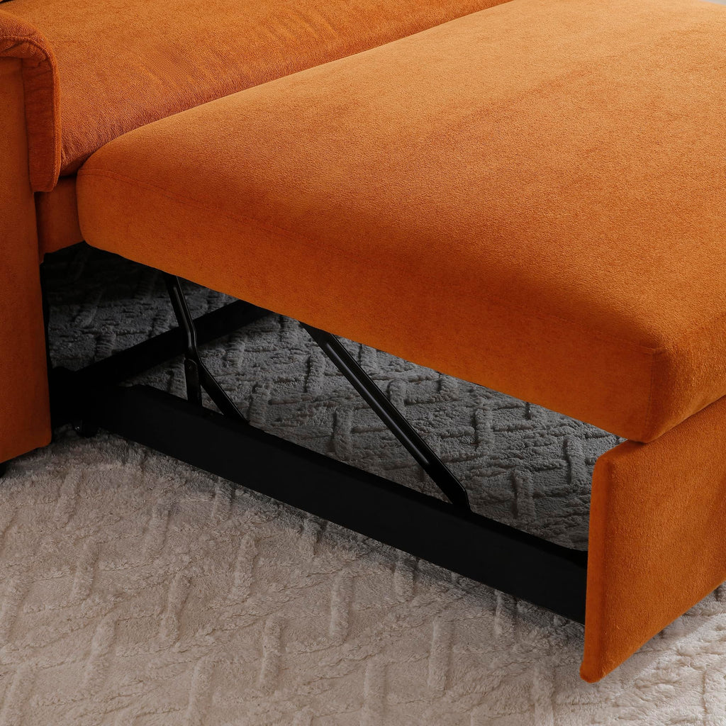Orange Velvet Sleeper Sofa Q31752