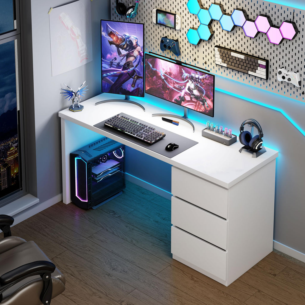 White Desk with Drawers C6580