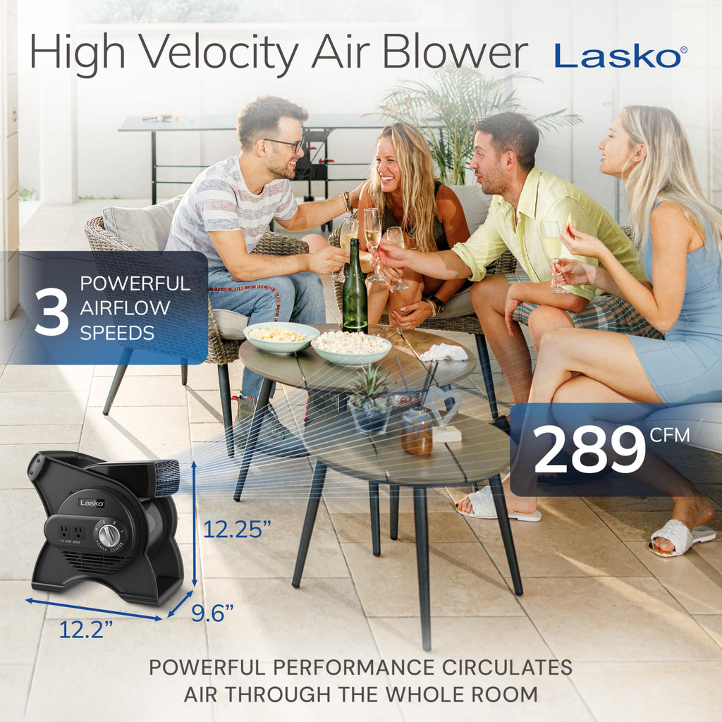 Black 12" Pivoting High Velocity Portable Utility Fan O79863